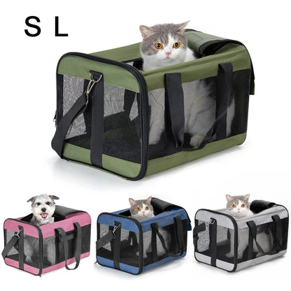 Portable pet carrier bag