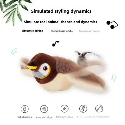 🔥🔥Last Day 49% OFF 🐱 Interactive Chirping 🐦 Bird Cat Toj