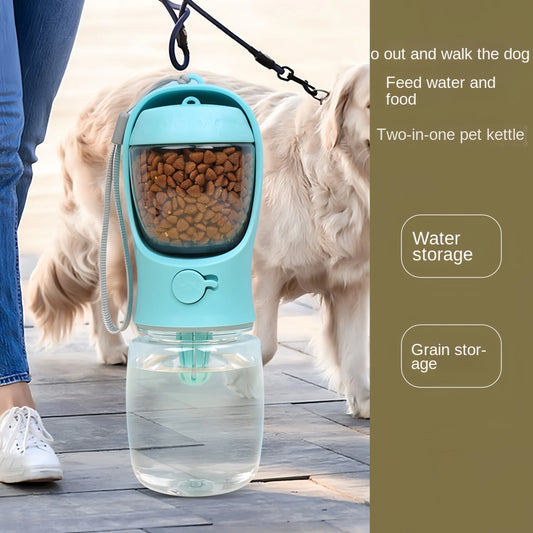 Portable water bottle with food storage options