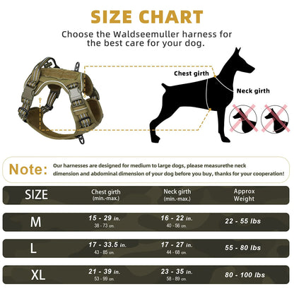 Tactical harness for medium-sized dogs with reflective properties